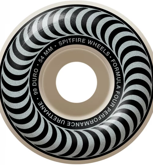 Packages spitfire formula four classic skateboard wheels white silver swirl 99d
